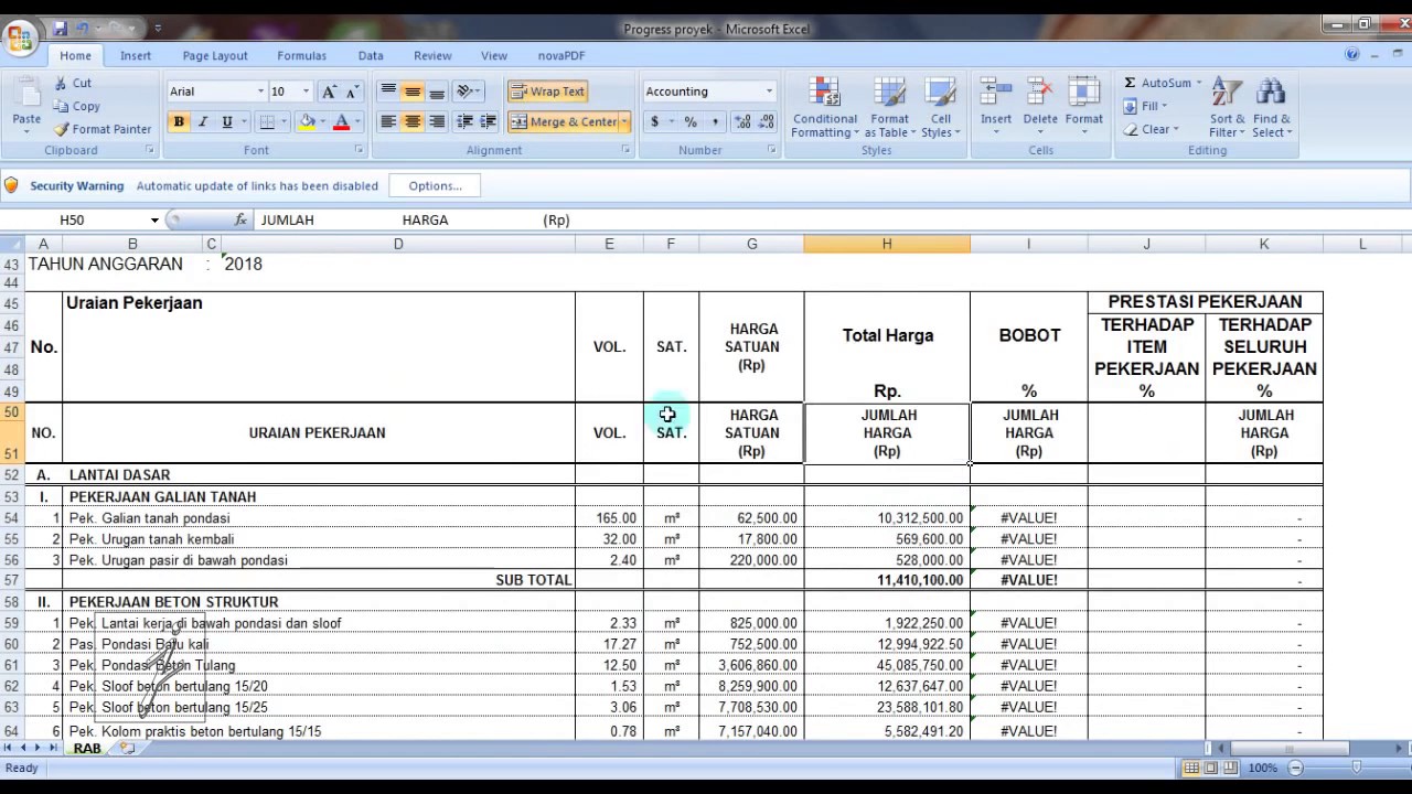 Contoh Laporan Keuangan Perusahaan Kontraktor Excel